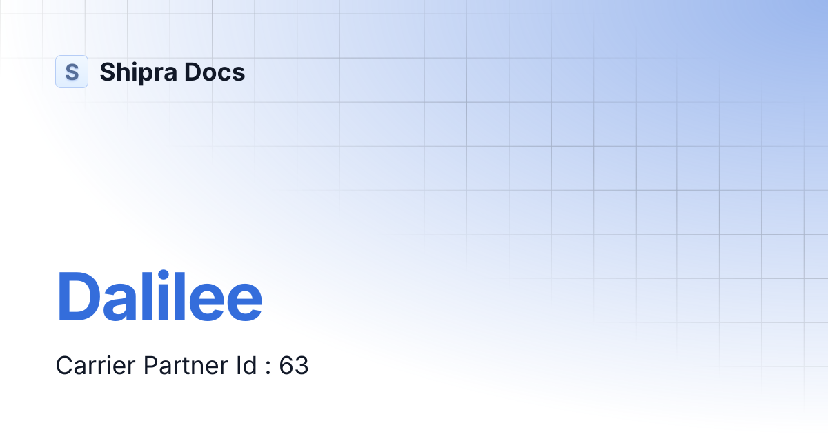 Dalilee | Shipra Docs