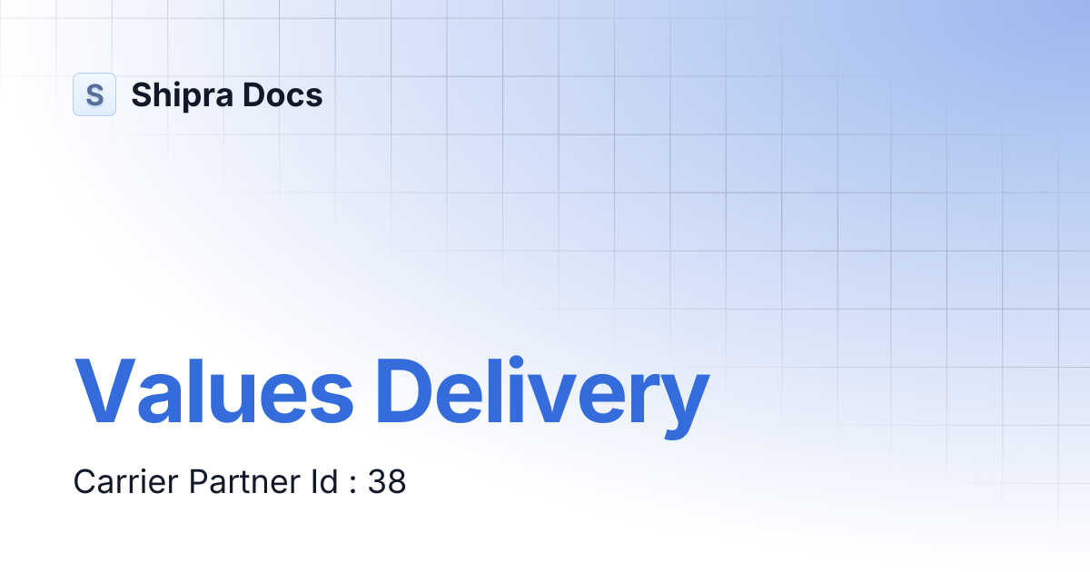 Values Delivery | Shipra Docs